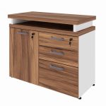 Armário Baixo 03 Gavetas e Porta (MISTO) – NOGAL SEVILHA/BRANCO – 34422 CADEIRAS RENOVA 10