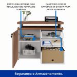 Armário Baixo 03 Gavetas e Porta (MISTO) – NOGAL SEVILHA/BRANCO – 34422 CADEIRAS RENOVA 11