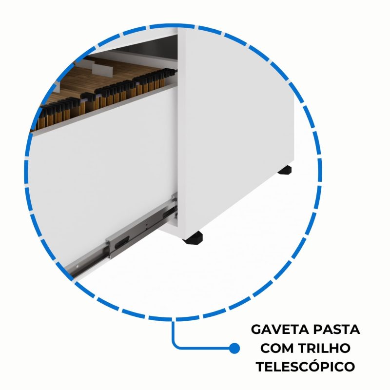 Armário Baixo 03 Gavetas e Porta (MISTO) – NOGAL SEVILHA/BRANCO – 34422 CADEIRAS RENOVA 7