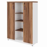 Armário Alto Credenza com Nicho – 1,61×1,20×0,45m – NOGAL SEVILHA/BRANCO- 34415 CADEIRAS RENOVA 10
