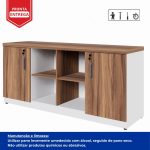 Armário Baixo GOLD Credenza ESPECIAL – 1,60×0,73×0,45m – NOGALSEVILHA / BRANCO – 34502 CADEIRAS RENOVA 9