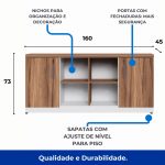 Armário Baixo GOLD Credenza ESPECIAL – 1,60×0,73×0,45m – NOGALSEVILHA / BRANCO – 34502 CADEIRAS RENOVA 11
