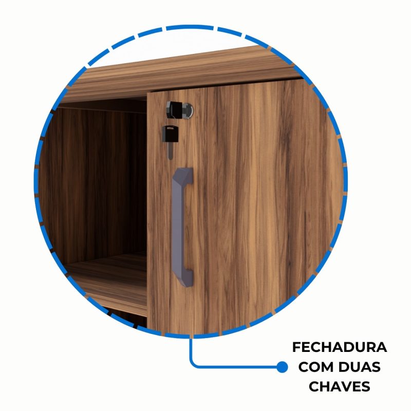 Armário Baixo GOLD Credenza ESPECIAL – 1,60×0,73×0,45m – NOGALSEVILHA / BRANCO – 34502 CADEIRAS RENOVA 7