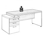 Mesa PEDESTAL RETA (03 Gav.) – 1,92X0,70m – WORKSTART – NOGAL SEVILHA/BRANCO- 34405 CADEIRAS RENOVA 21