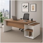 Mesa PEDESTAL RETA (03 Gav.) – 1,92X0,70m – WORKSTART – NOGAL SEVILHA/BRANCO- 34405 CADEIRAS RENOVA 17