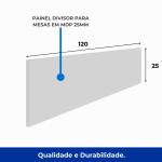 Estação de Trabalho Dupla 1,20×1,35m c/ 02 Gavetas c/ ponto de tomada PÉ QUADRO – Cor Nogal Sevilha/Branco – 34423 CADEIRAS RENOVA 13