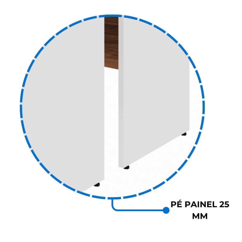 Estação de Trabalho Dupla 1,20×1,35m 02 Lugares sem Gavetas c/ ponto de tomada PÉ PAINEL – Nogal Sevilha/Branco – 34428 CADEIRAS RENOVA 6