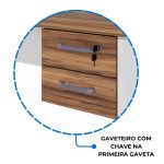 Estação de Trabalho Dupla 1,20×1,35m 02 Lugares c/ Gavetas c/ ponto de tomada PÉ PAINEL – Nogal Sevilha/Branco – 34427 CADEIRAS RENOVA 17