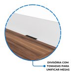 Estação de Trabalho Dupla 1,20×1,35m 02 Lugares sem Gavetas c/ ponto de tomada PÉ PAINEL – Nogal Sevilha/Branco – 34428 CADEIRAS RENOVA 19