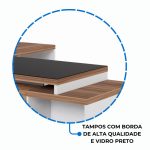Mesa para Escritório em “L” com VIDRO FUMÊ – 1,92X1,60M NOGAL SEVILHA/BRANCO – 34432 CADEIRAS RENOVA 15