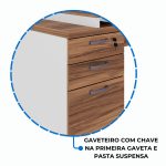 Mesa para Escritório em “L” com Gavetão – 1,92X1,60m -NOGAL SEVILHA/BRANCO – 34431 CADEIRAS RENOVA 15