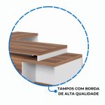 Mesa para Escritório em “L” com Gavetão – 1,92X1,60m -NOGAL SEVILHA/BRANCO – 34431 CADEIRAS RENOVA 17