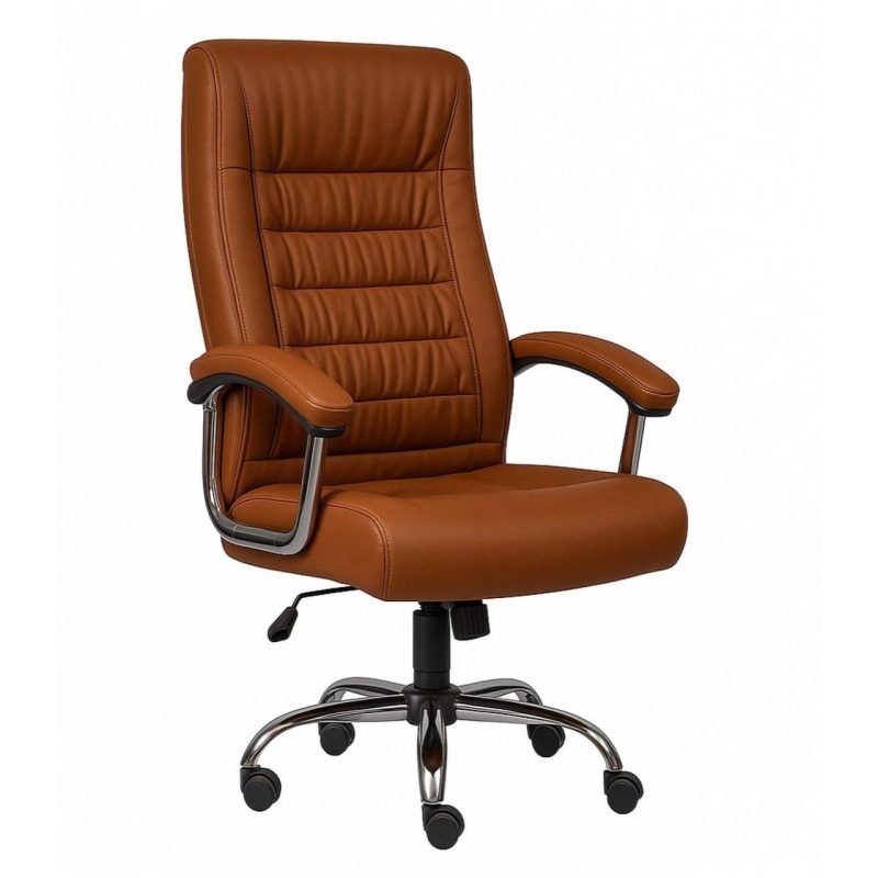 Poltrona Presidente LUXO c/ mola Ensacada – COR CARAMELO – 30059 CADEIRAS RENOVA 2