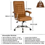 Poltrona Presidente LUXO c/ mola Ensacada – COR CARAMELO – 30059 CADEIRAS RENOVA 14