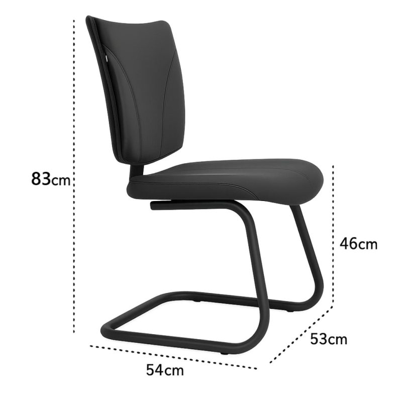 Cadeira de Escritório B-ONE Base em “S” Preta – Corino Preto – 31032 CADEIRAS RENOVA 7