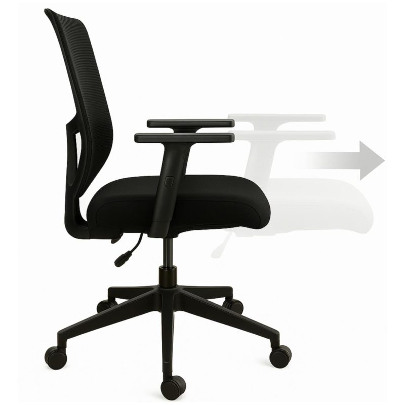 Cadeira de Escritório Tela Pryus PRIME com Regulagem Assento – Cor Preto – 20092 CADEIRAS RENOVA 3