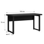 Mesa Escritório PÉ QUADRO – 1,20×0,60m – S/ Gavetas – PRETO / PRETO – 26001 CADEIRAS RENOVA 13