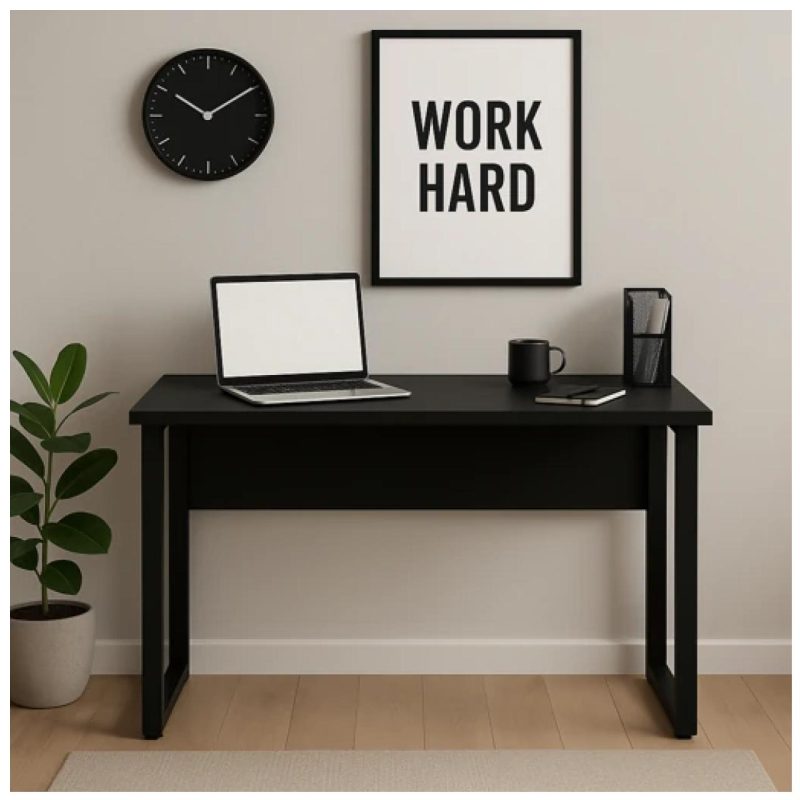Mesa Escritório PÉ QUADRO – 1,20×0,60m – S/ Gavetas – PRETO / PRETO – 26001 CADEIRAS RENOVA 8