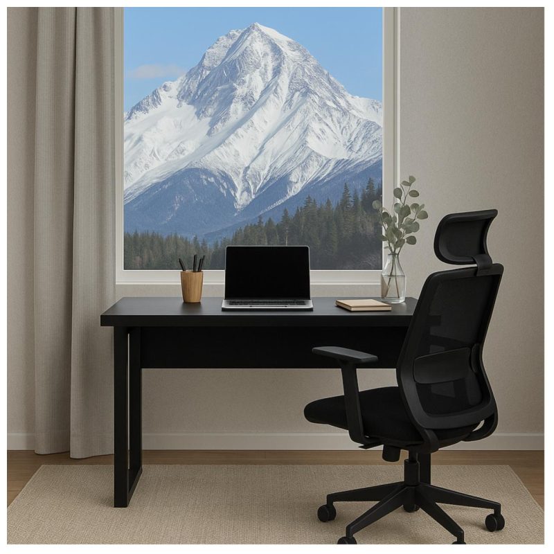 Mesa Escritório PÉ QUADRO – 1,20×0,60m – S/ Gavetas – PRETO / PRETO – 26001 CADEIRAS RENOVA 9