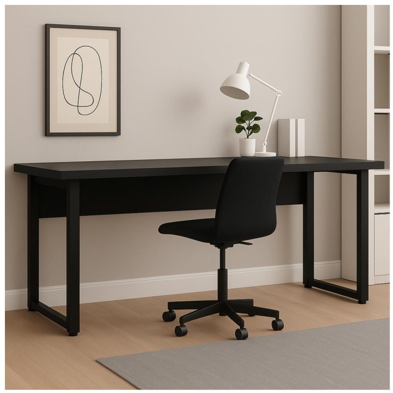 Mesa Escritório PÉ QUADRO – 1,70×0,70m – S/ Gavetas – PRETO / PRETO – 26003 CADEIRAS RENOVA 8