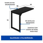 Mesa AUX PÉ QUADRO – 0,90×0,45m – PRETO/PRETO – 26004 CADEIRAS RENOVA 8