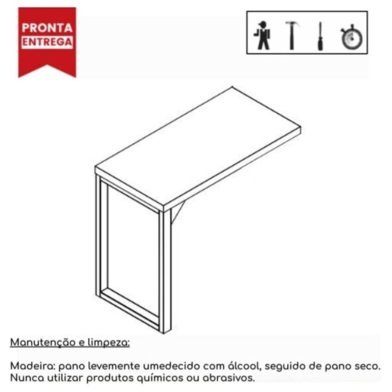 Mesa AUX PÉ QUADRO – 0,90×0,45m – PRETO/PRETO – 26004 CADEIRAS RENOVA 5