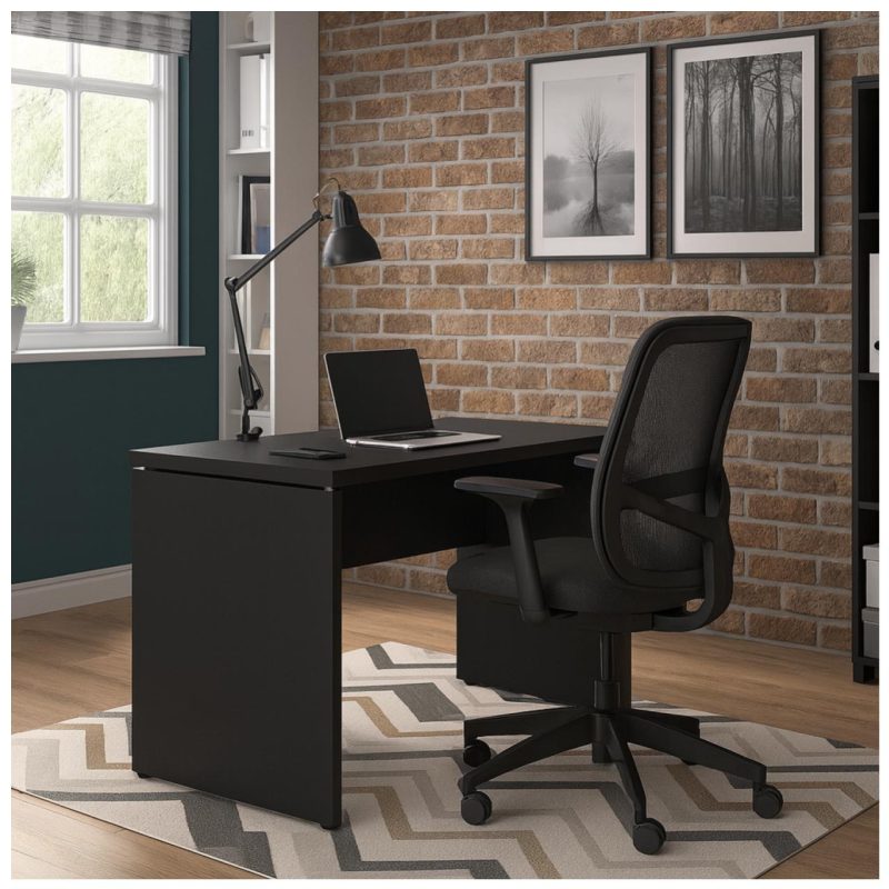 Mesa Escritório 1,20×0,60m – S/ Gavetas – PRETO/PRETO – 26005 CADEIRAS RENOVA 8