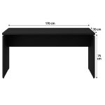 Mesa Escritório 1,70×0,70m – S/ Gavetas – PRETO/PRETO – 26007 CADEIRAS RENOVA 13