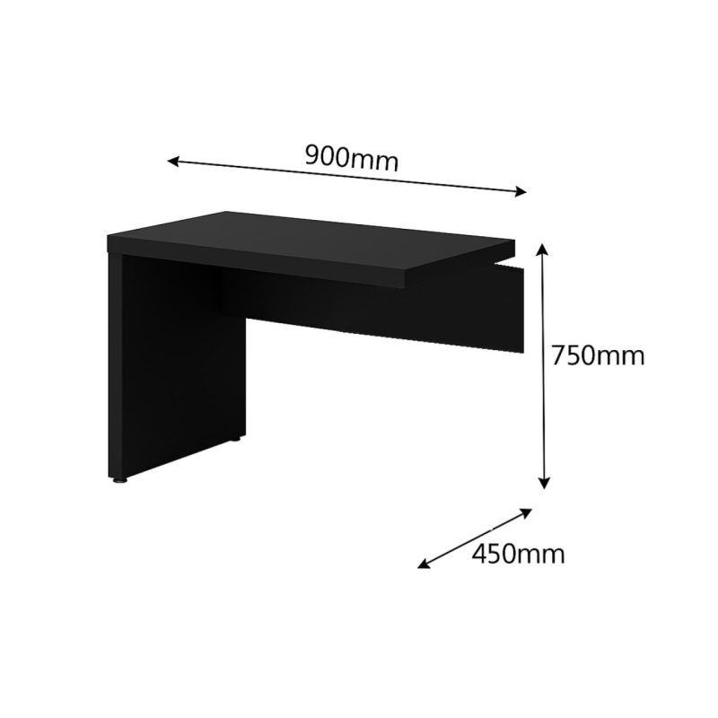 Mesa escritório Auxiliar 0,90×0,45 – PRETO/PRETO – 26009 CADEIRAS RENOVA 4
