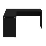 Mesa em L PÉ PAINEL (Mesa 1,50m + Mesa Auxiliar) – S/ Gavetas – PRETO / PRETO – 26012 CADEIRAS RENOVA 11