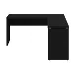 Mesa em L PÉ PAINEL (Mesa 1,50m + Mesa Auxiliar) – S/ Gavetas – PRETO / PRETO – 26012 CADEIRAS RENOVA 12