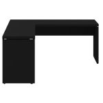 Mesa em L PÉ PAINEL (Mesa 1,70m + Mesa Auxiliar) – S/ Gavetas – PRETO / PRETO – 26013 CADEIRAS RENOVA 11