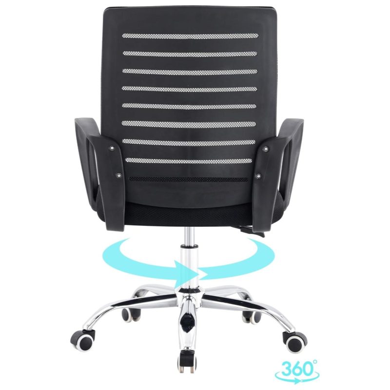 Cadeira para Escritório Tela OZY com Braço – Cor Preta – 30055 CADEIRAS RENOVA 4