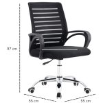 Cadeira para Escritório Tela OZY com Braço – Cor Preta – 30055 CADEIRAS RENOVA 13