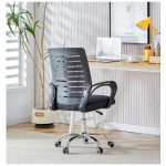 Cadeira para Escritório Tela OZY com Braço – Cor Preta – 30055 CADEIRAS RENOVA 15