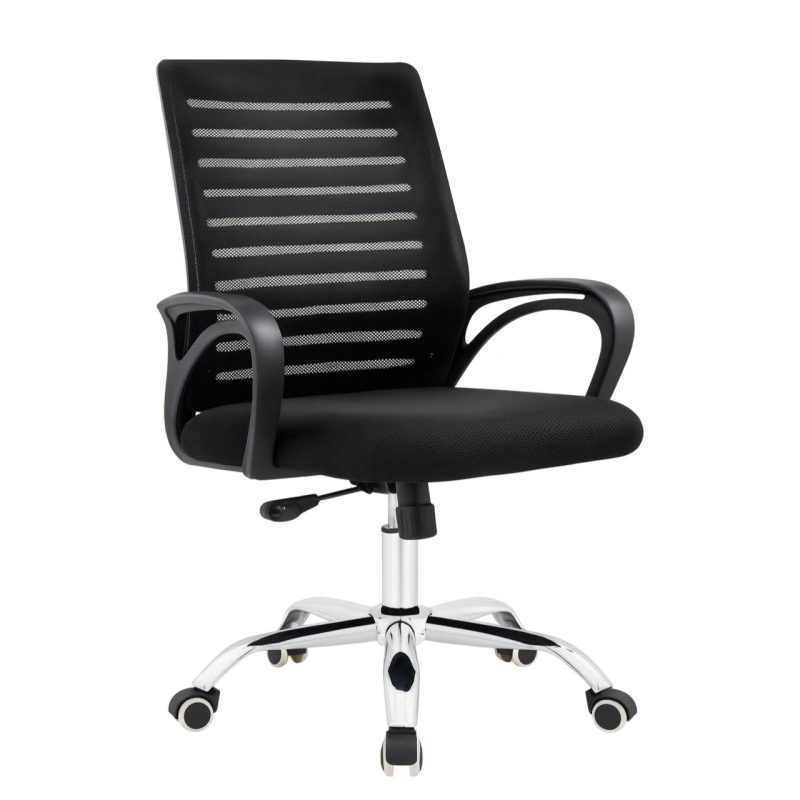 Cadeira para Escritório Tela OZY com Braço – Cor Preta – 30055 CADEIRAS RENOVA 2