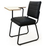 Poltrona Universitária TRIX Estofada com Prancheta Fixa – Corino Preto – 35121 CADEIRAS RENOVA 10