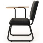 Poltrona Universitária TRIX Estofada com Prancheta Fixa – Corino Preto – 35121 CADEIRAS RENOVA 11