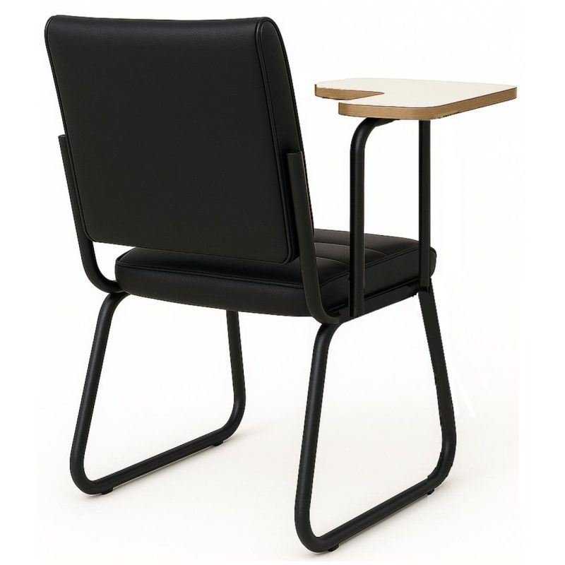 Poltrona Universitária TRIX Estofada com Prancheta Fixa – Corino Preto – 35121 CADEIRAS RENOVA 5