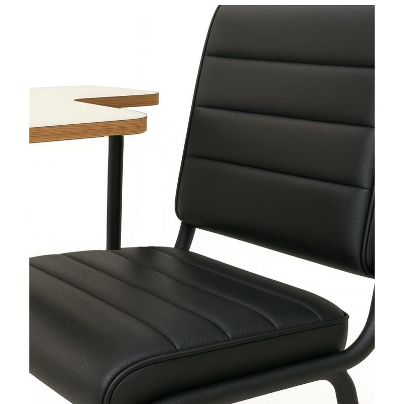 Poltrona Universitária TRIX Estofada com Prancheta Fixa – Corino Preto – 35121 CADEIRAS RENOVA 6