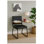 Poltrona Universitária TRIX Estofada com Prancheta Fixa – Corino Preto – 35121 CADEIRAS RENOVA 14