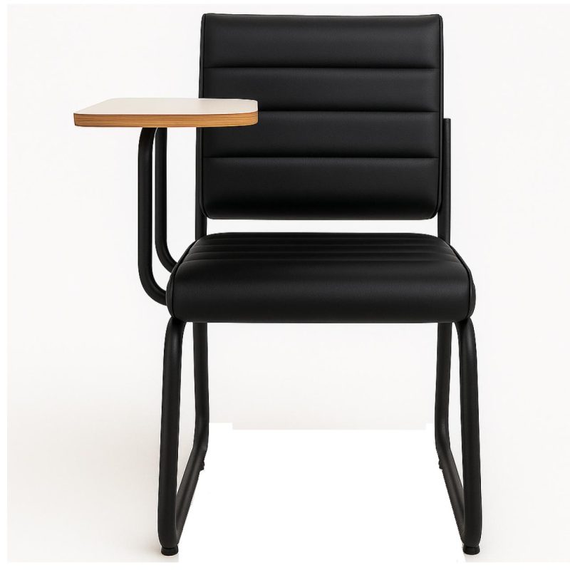 Poltrona Universitária TRIX Estofada com Prancheta Fixa – Corino Preto – 35121 CADEIRAS RENOVA 2